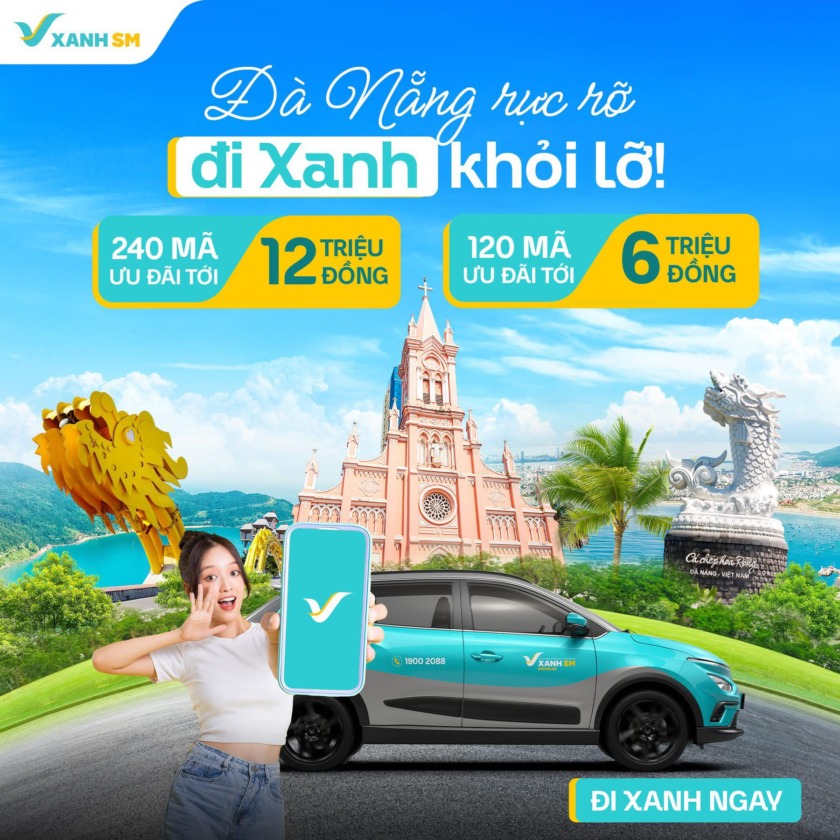 taxi xanh quảng ngãi Xe xanh tour cố định Quảng Ngãi - Đà Nẵng